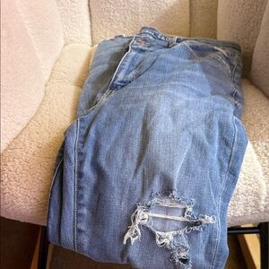 Classic Blue Distressed Women Jeans